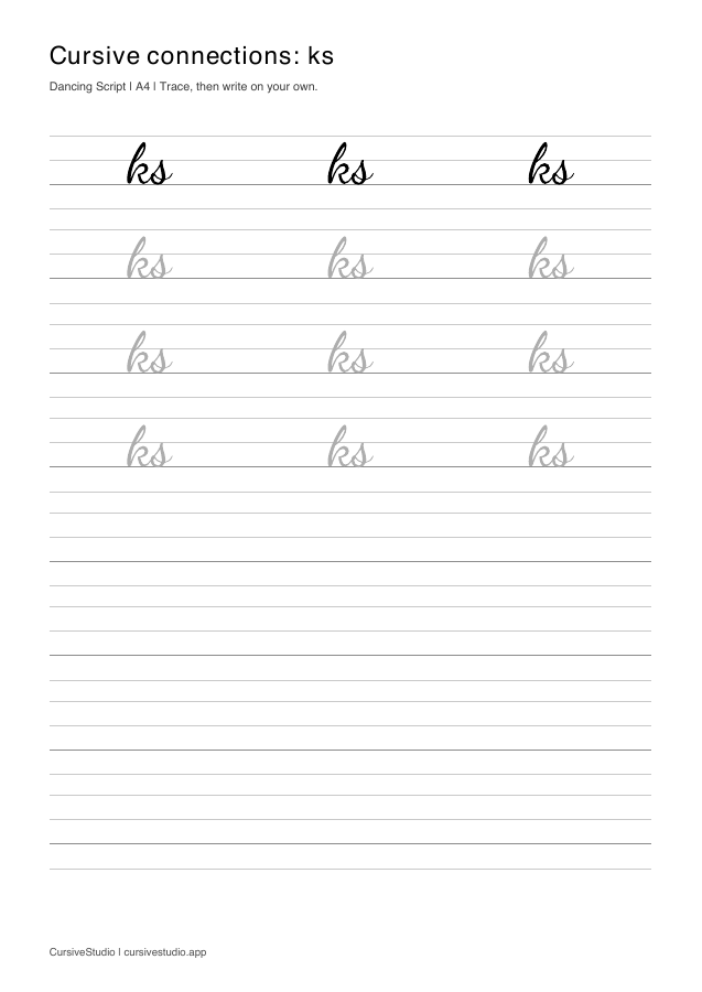 ks cursive connection practice sheet