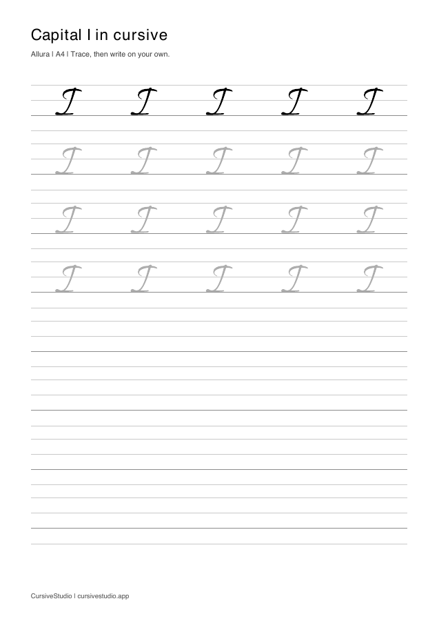 capital I Allura guided practice sheet