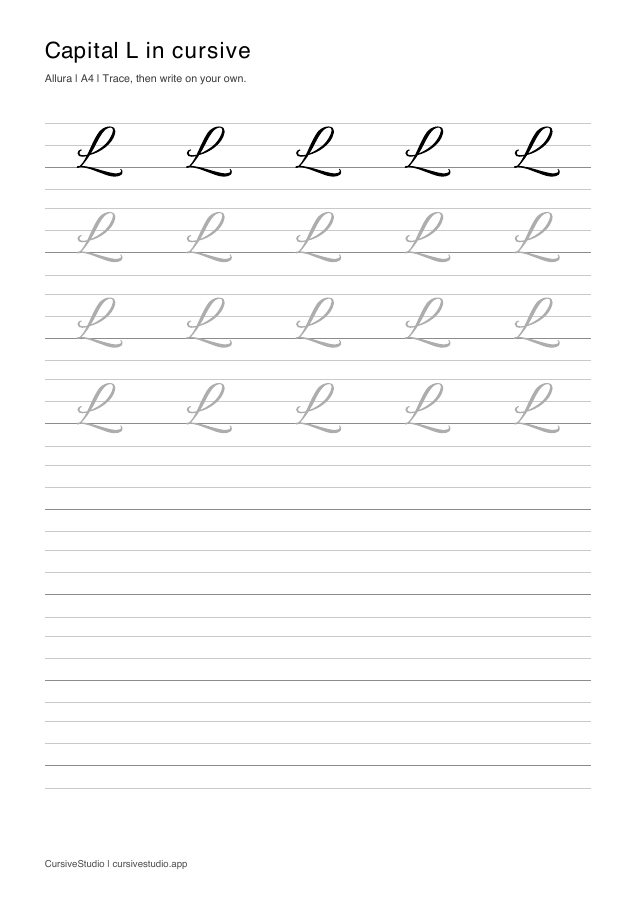 capital L Allura guided practice sheet