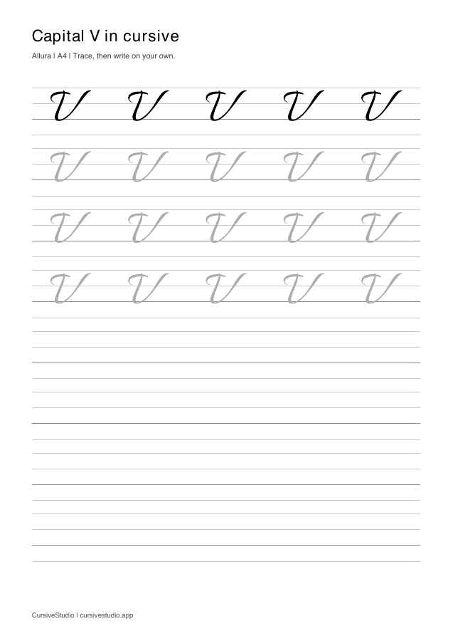capital V Allura guided practice sheet