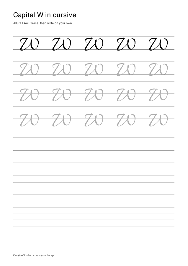 capital W Allura guided practice sheet