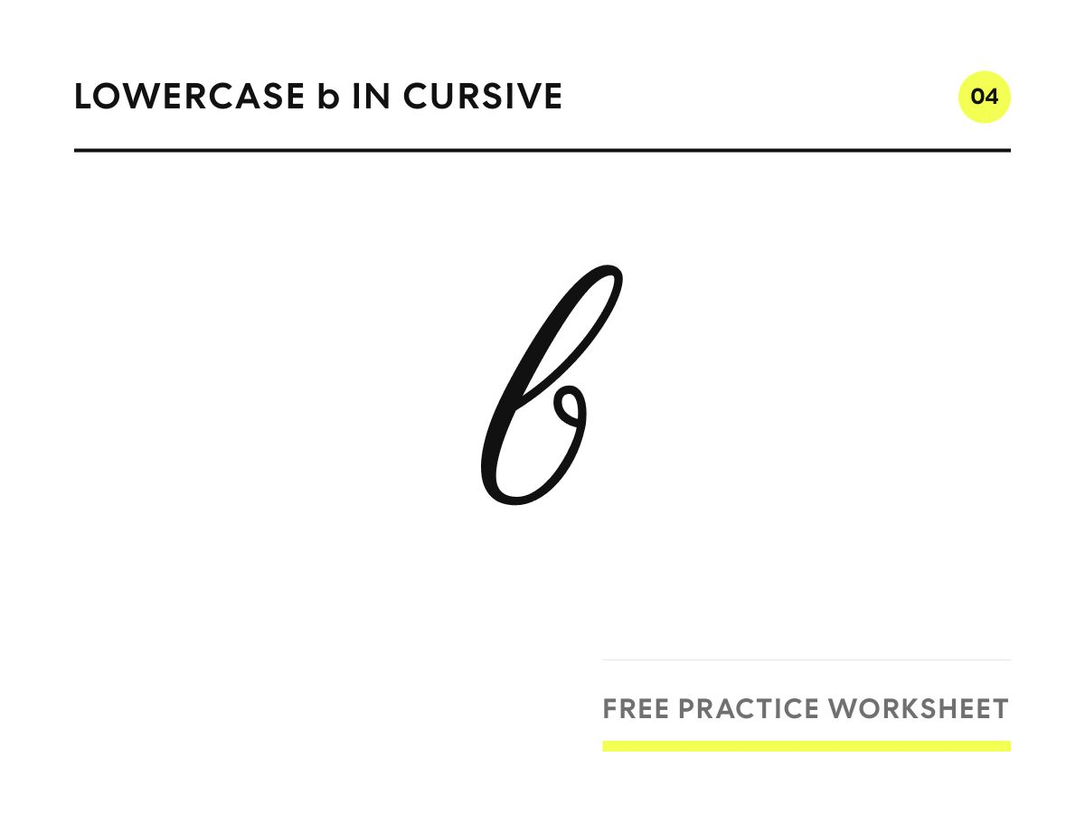 Lowercase b in cursive, written in Parisienne script