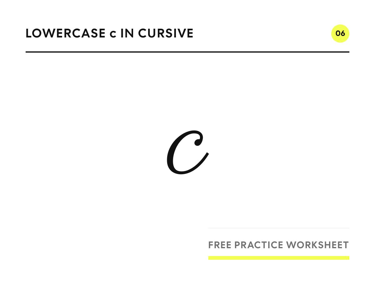 Lowercase c in cursive, written in Parisienne script