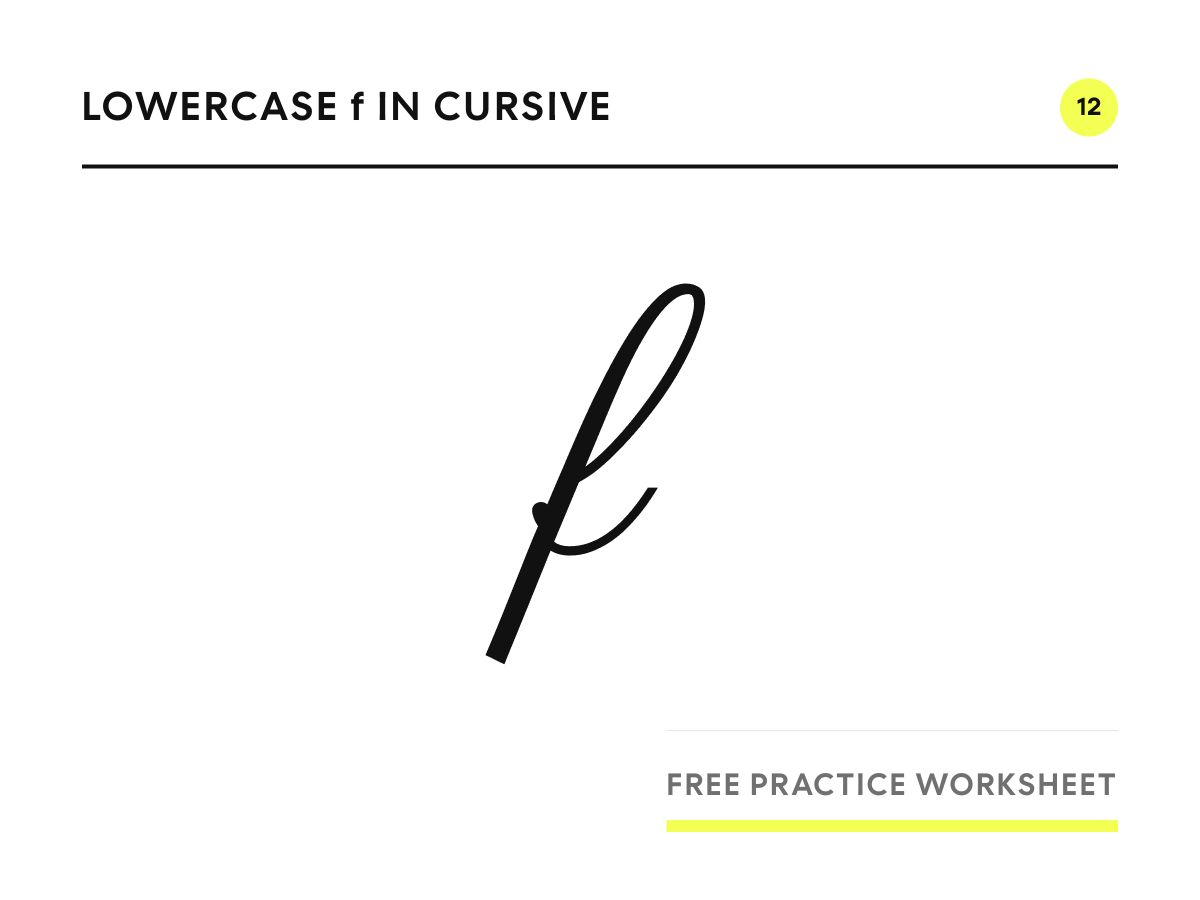 Lowercase f in cursive, written in Parisienne script