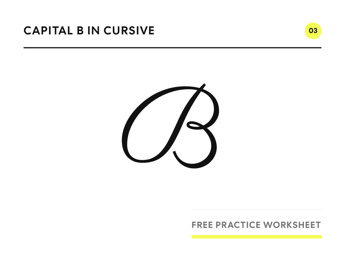 Capital B in cursive, written in Parisienne script