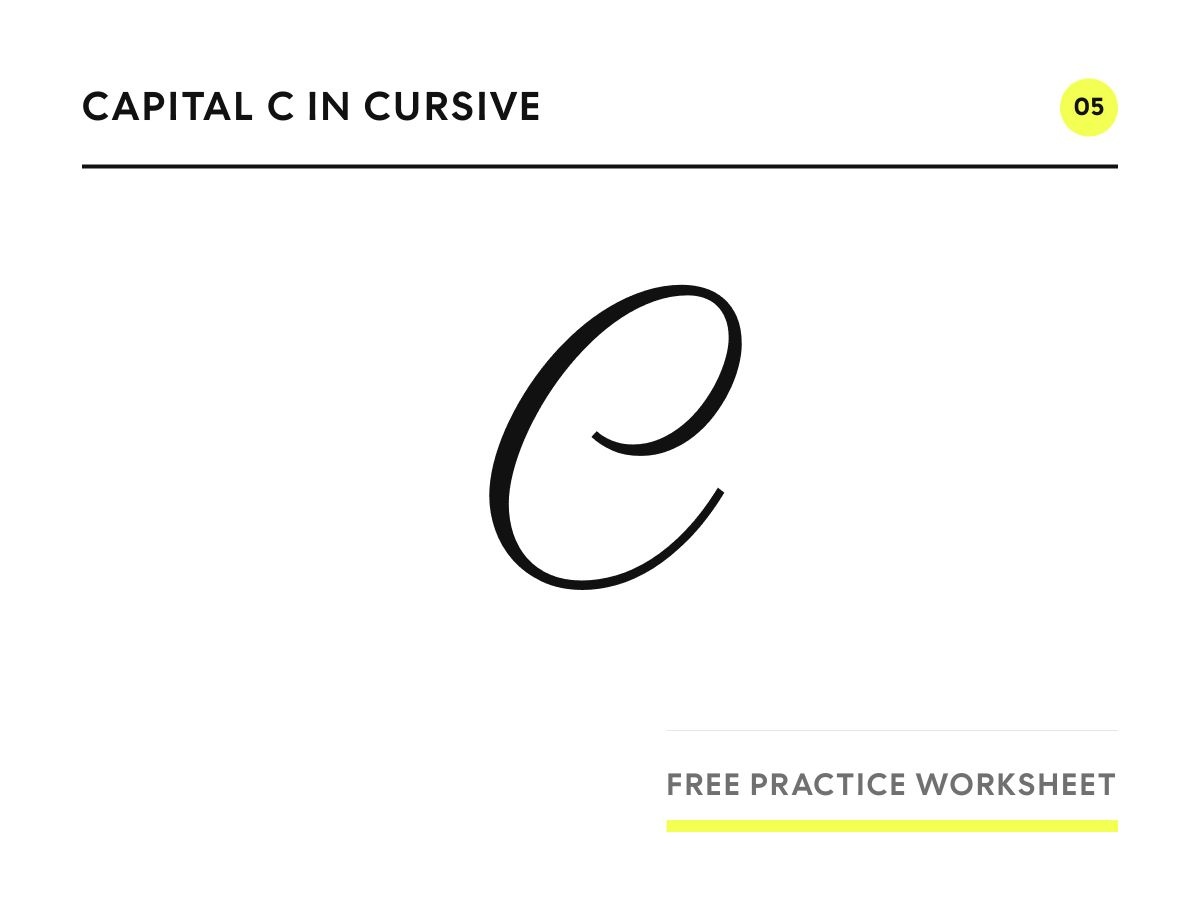Capital C in cursive, written in Parisienne script
