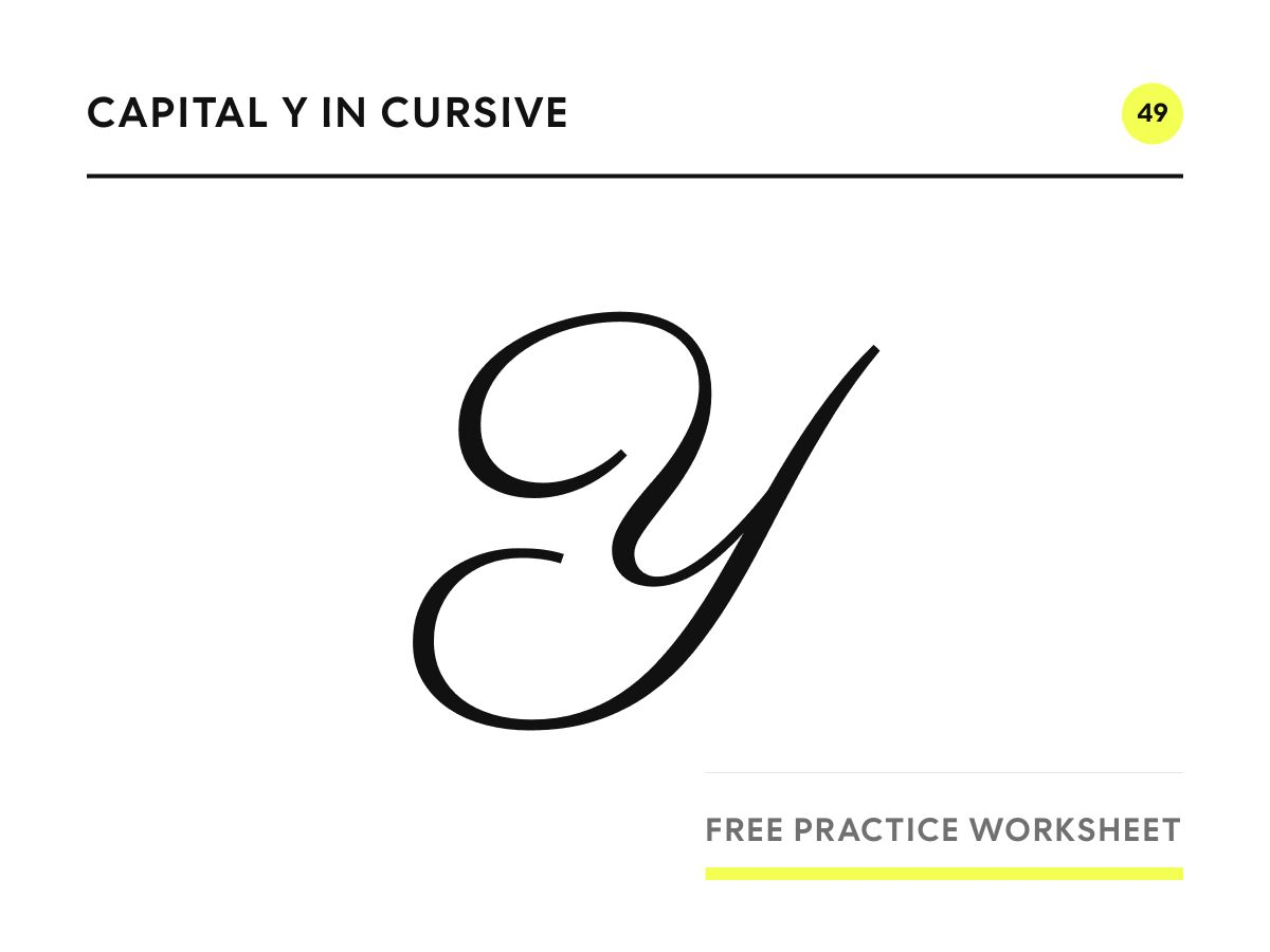Capital Y in cursive, written in Parisienne script