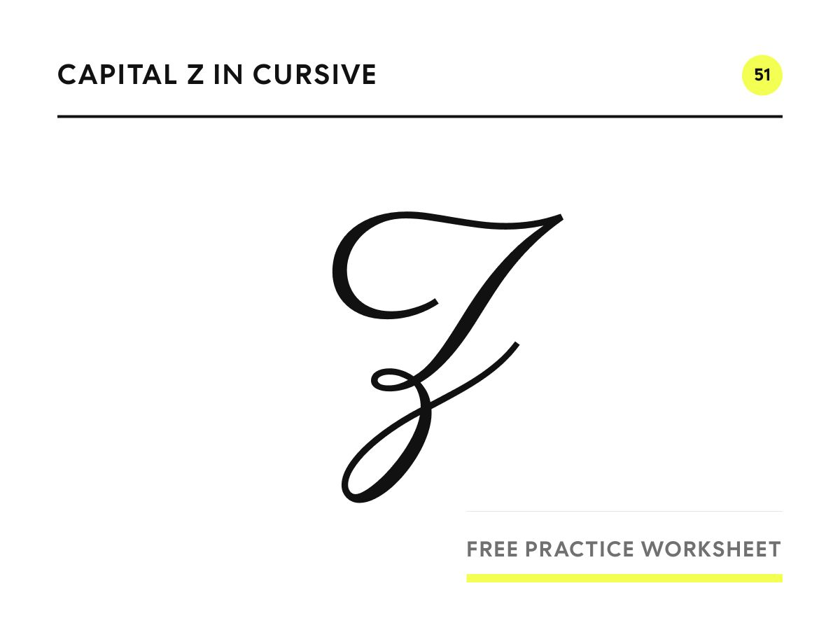Capital Z in cursive, written in Parisienne script