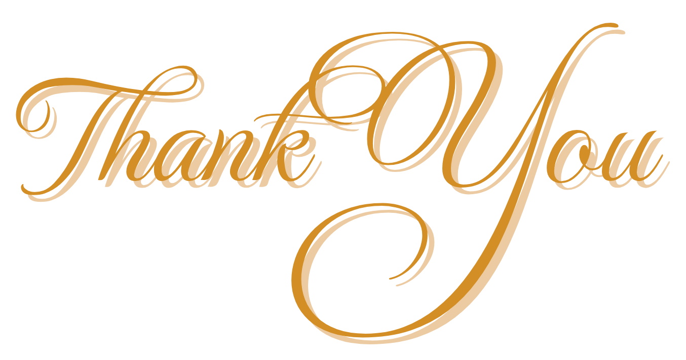 Thank You written in MonteCarlo cursive, in an offset two-colour print