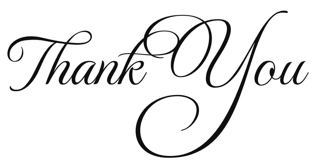 Thank You written in MonteCarlo cursive, on one line
